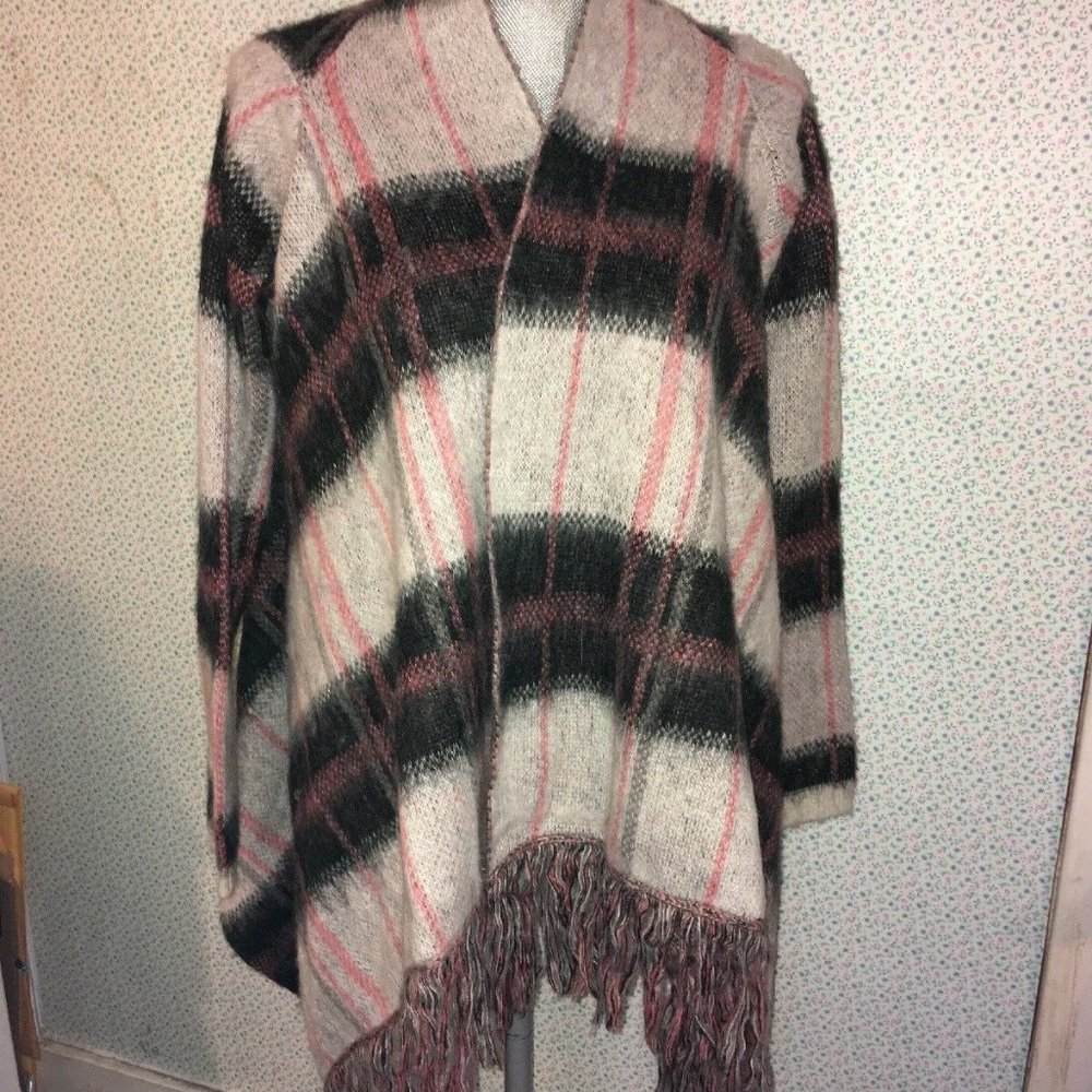 LUCKY BRAND Women’s Wool Multi-Color Plaid Sweater